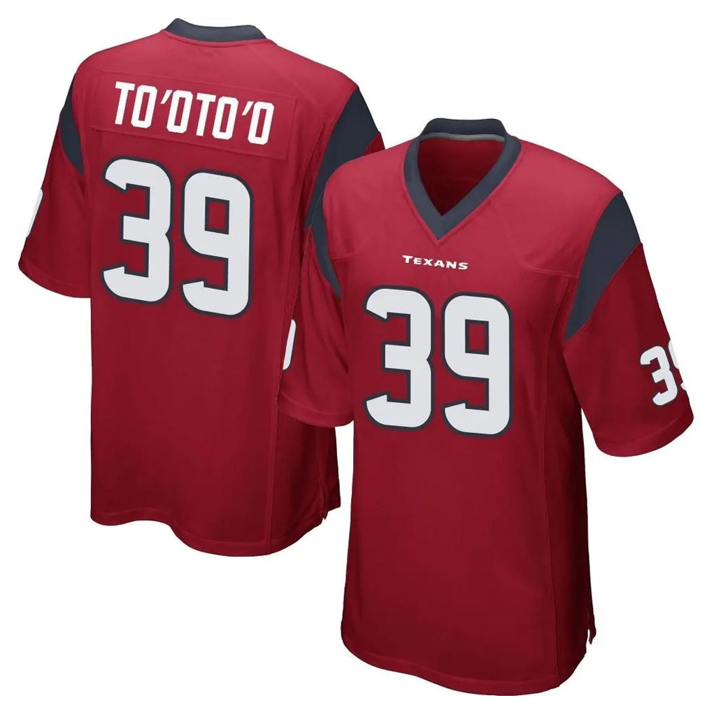 tocy H.Texans #39 Henry To'oTo'o Player Red Home Game Stitched Jerseys