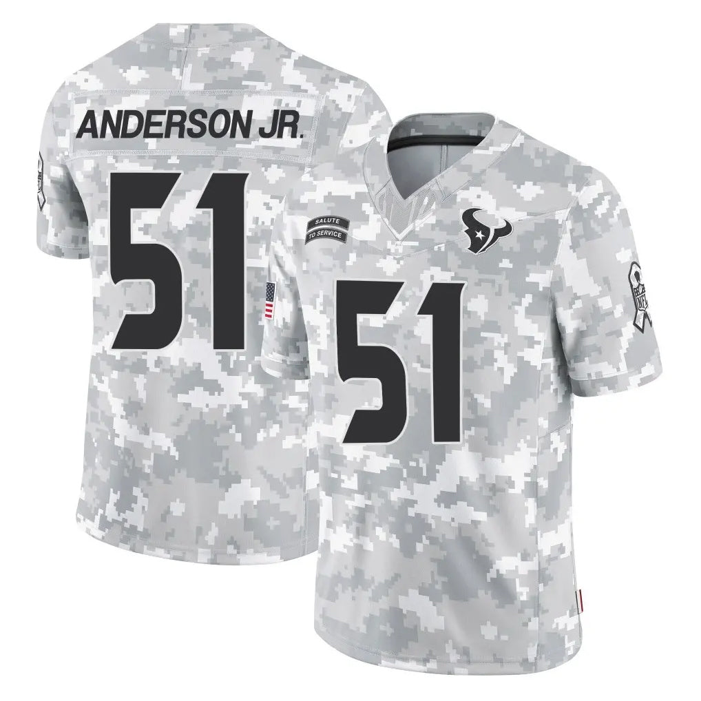 tocy H.Texans #51 Will Anderson Jr. Player Arctic Camo Salute To Service Limited Game Stitched Jerseys