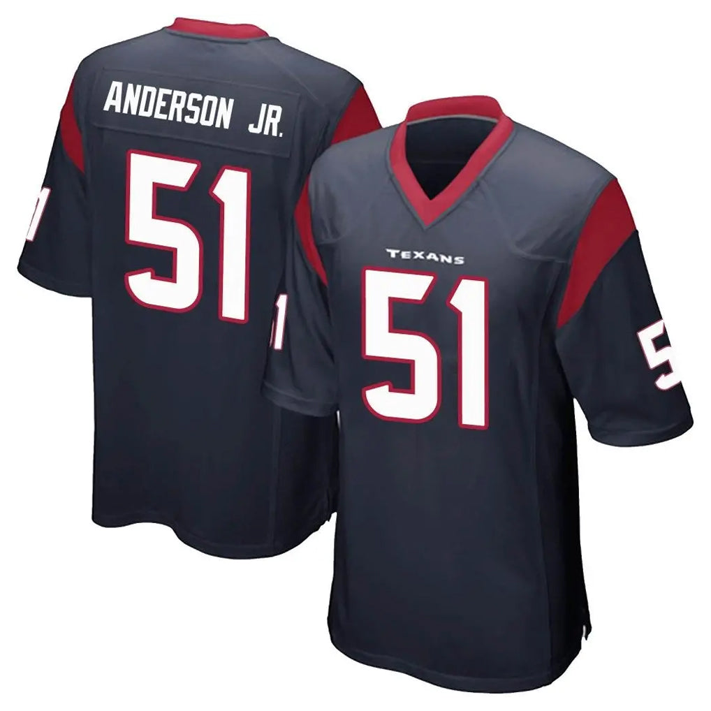 tocy H.Texans #51 Will Anderson Jr. Player Navy Home Game Stitched Jerseys