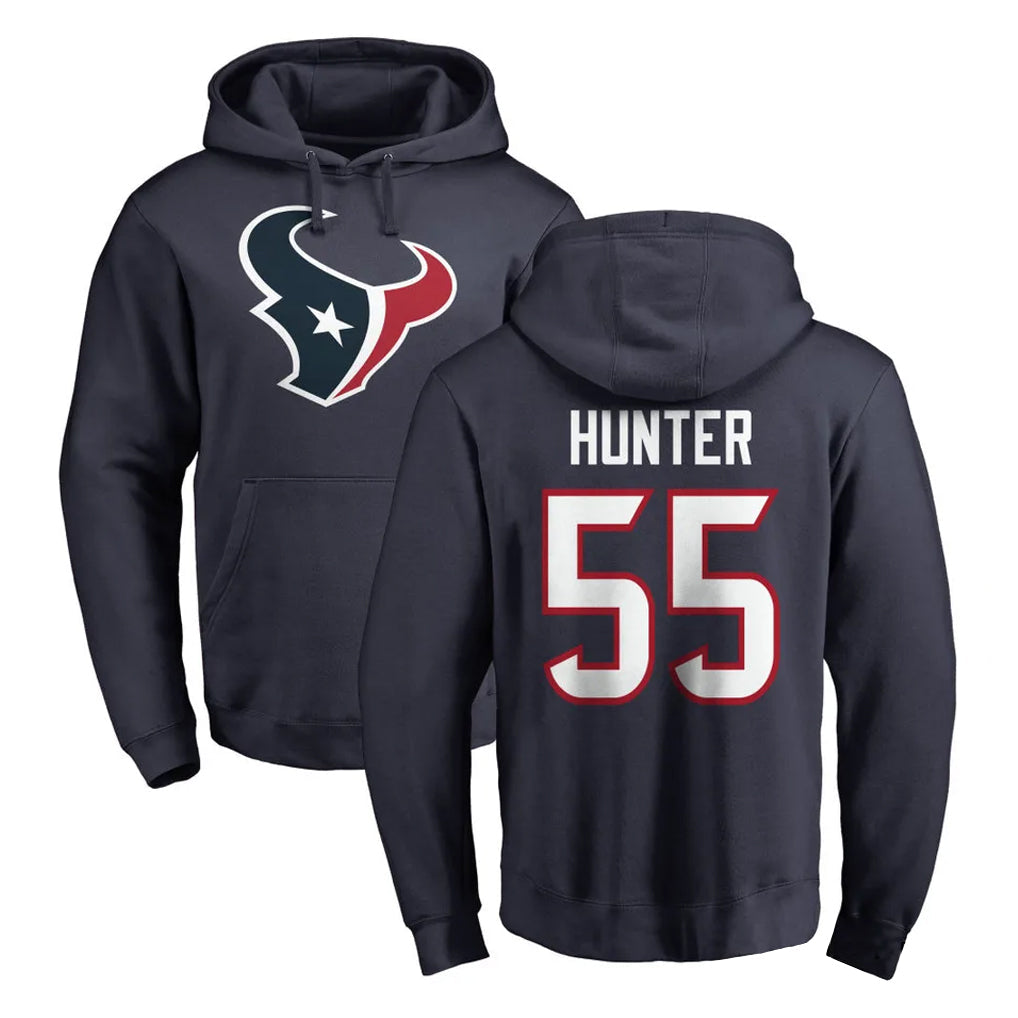 tocy H.Texans #55 Danielle Hunter Player Navy Pro Line Pullover Hoodie Limited Game Stitched Jerseys