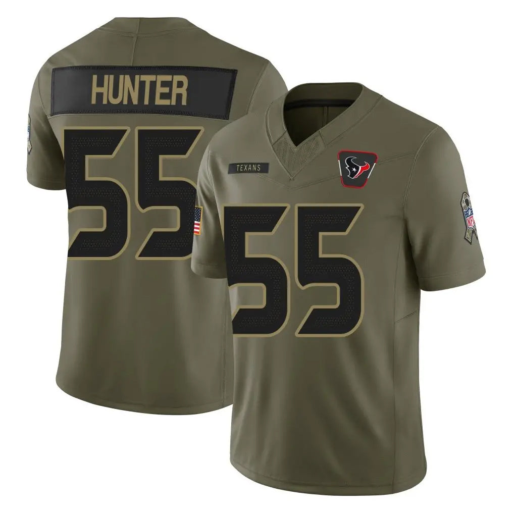 tocy H.Texans #55 Danielle Hunter Player Olive 2025 Salute To Service Limited Game Stitched Jerseys