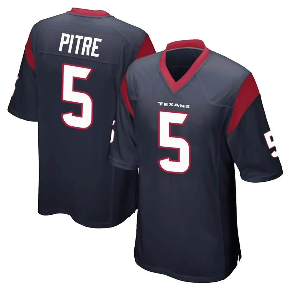 tocy H.Texans #5 Jalen Pitre Player Navy Home Game Stitched Jerseys