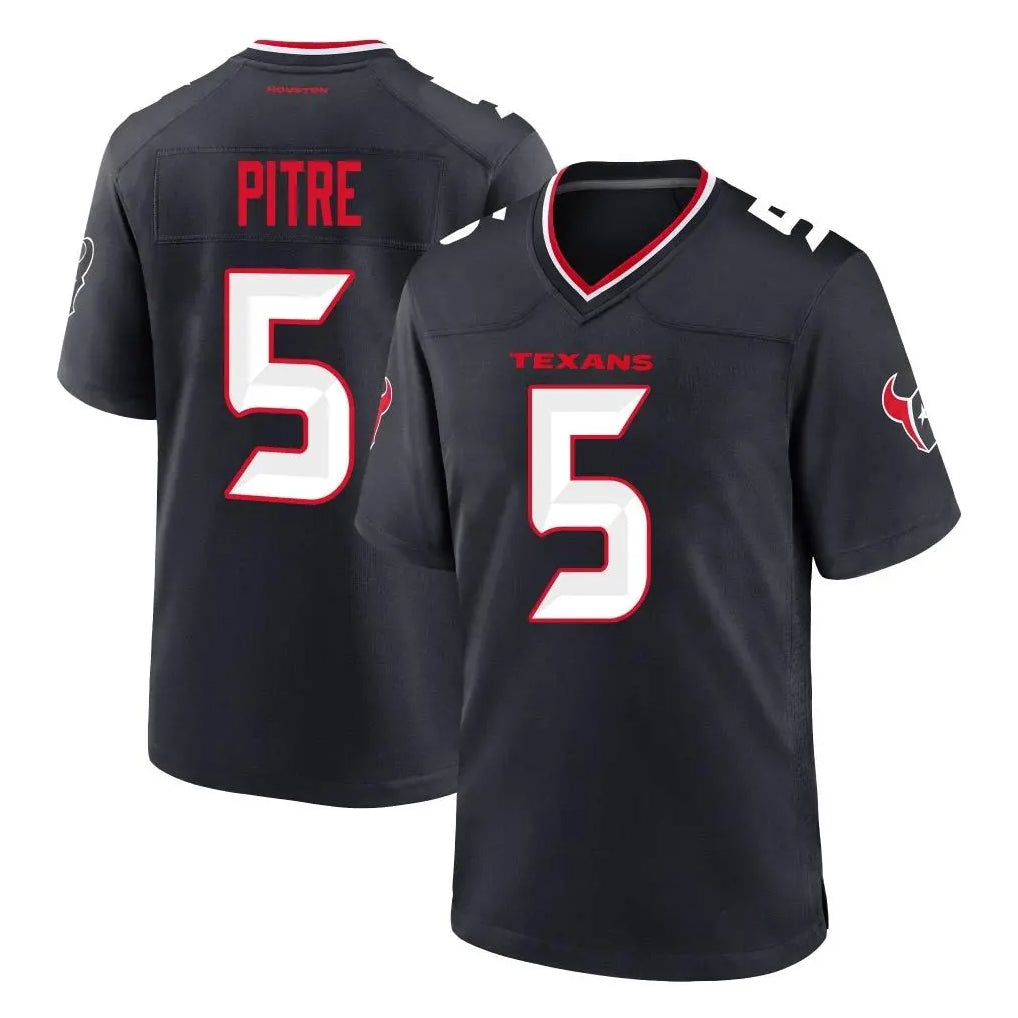 tocy H.Texans #5 Jalen Pitre Player Navy Team Home Game Stitched Jerseys