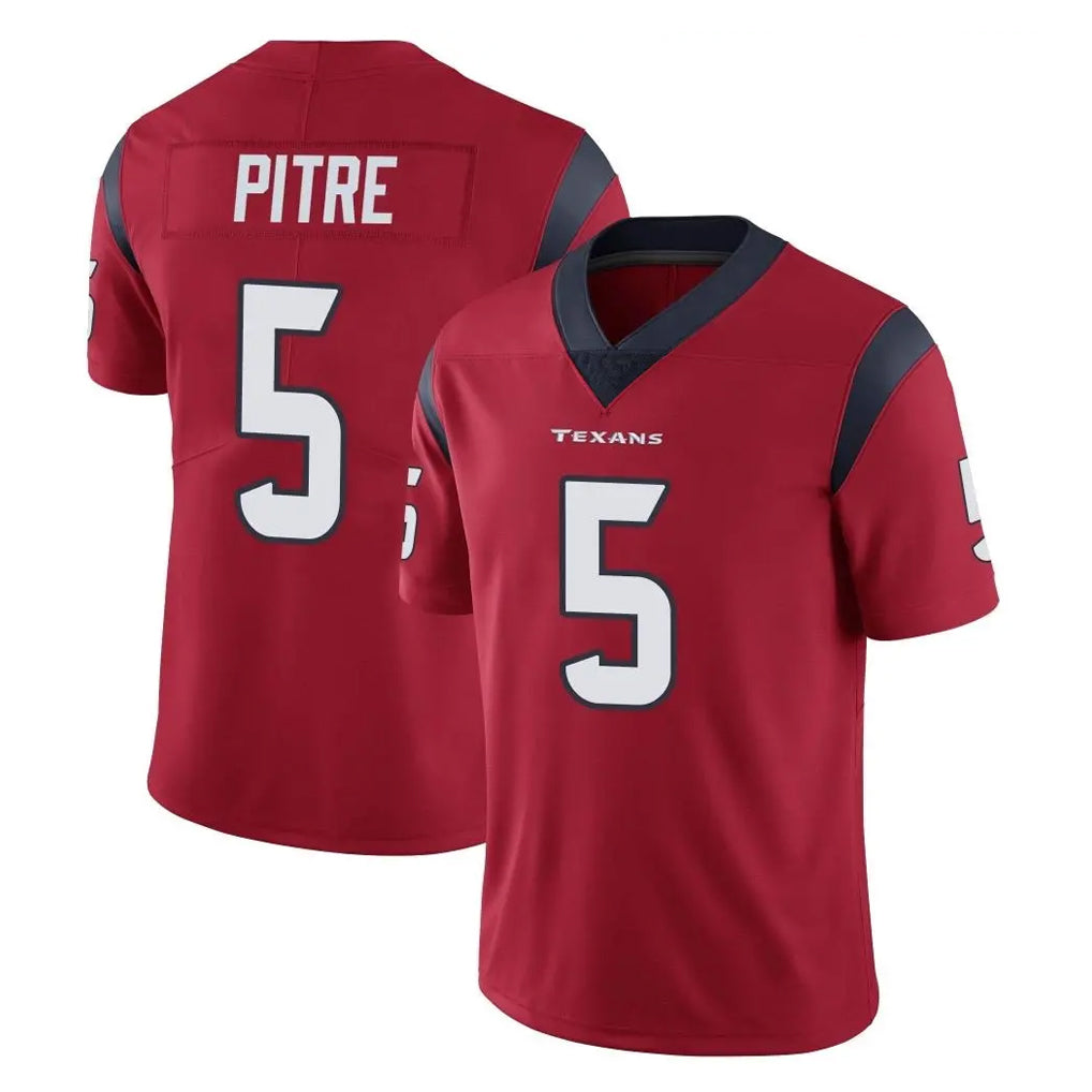 tocy H.Texans #5 Jalen Pitre Player Red Limited Vapor Untouchable Home Game Stitched Jerseys