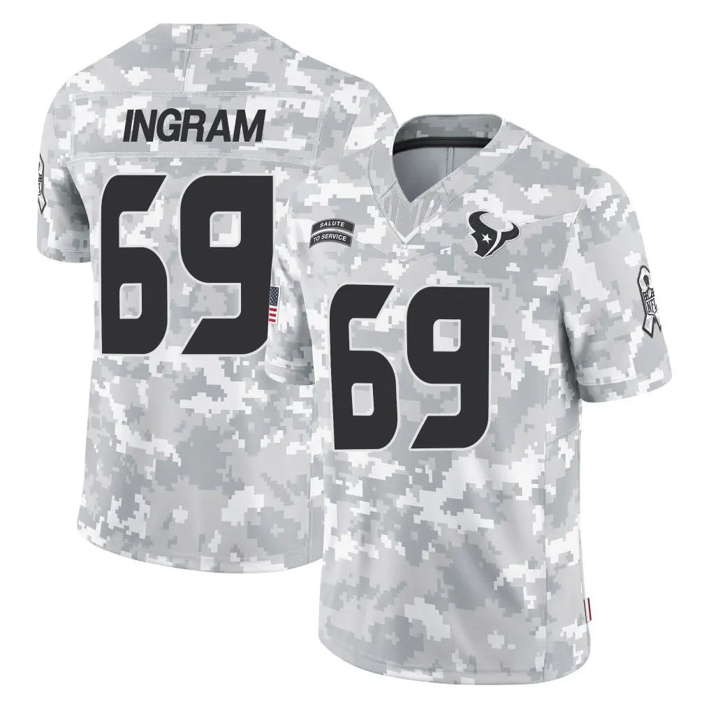 tocy H.Texans #69 Ed Ingram Player Arctic Camo Salute To Service Limited Game Stitched Jerseys