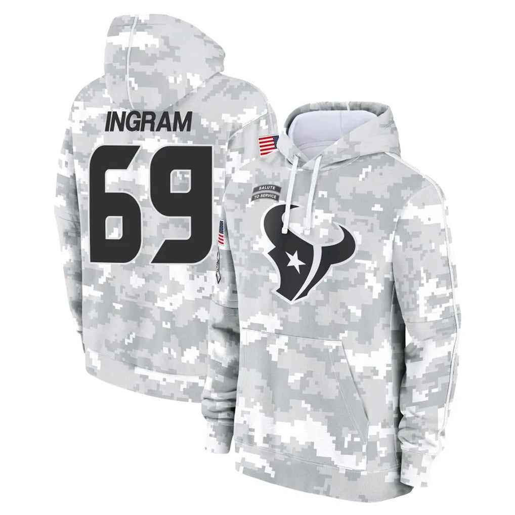 tocy H.Texans #69 Ed Ingram Player Arctic Camo Salute to Service Hoodies Limited Game Stitched Jerseys
