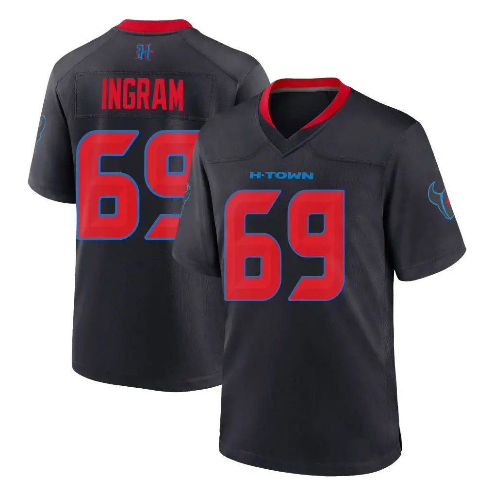 tocy H.Texans #69 Ed Ingram Player Navy 2nd Alternate Home Game Stitched Jerseys