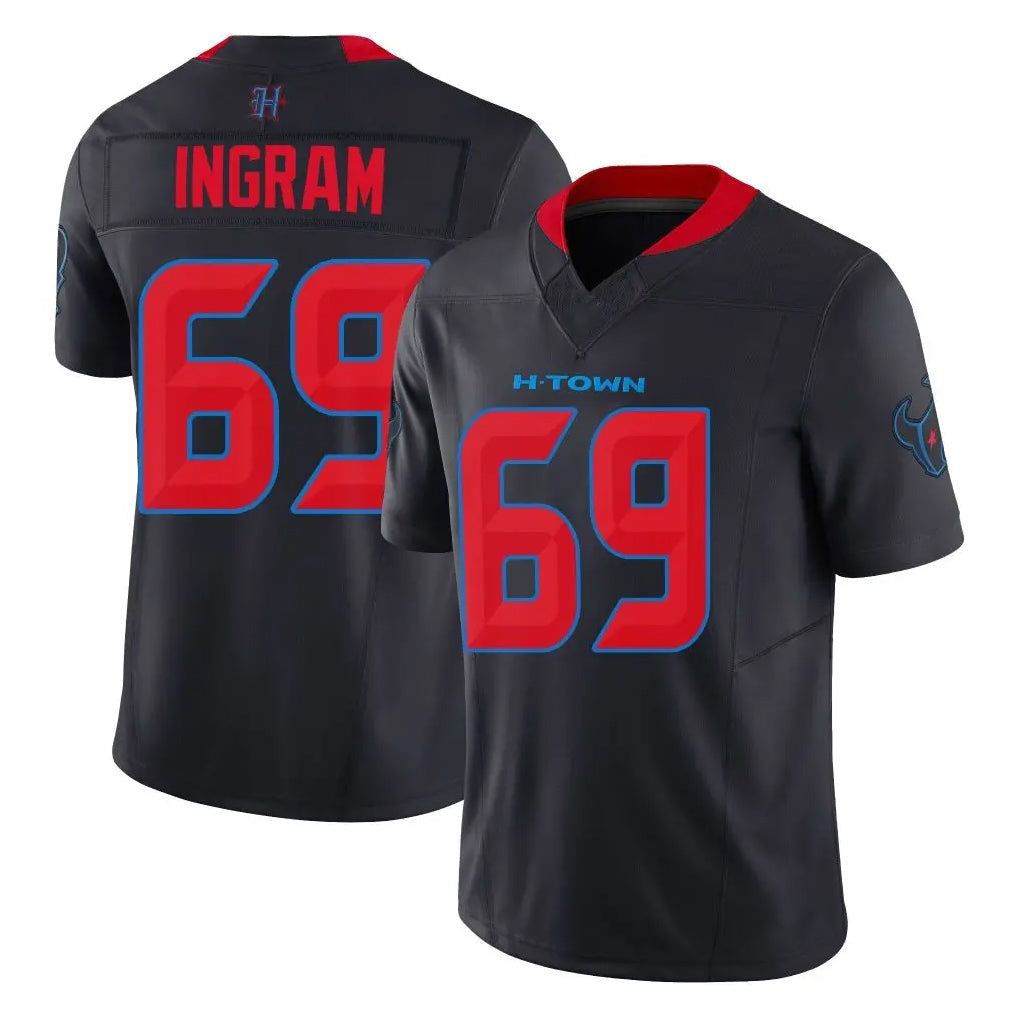 tocy H.Texans #69 Ed Ingram Player Navy Limited 2nd Alternate Vapor F.U.S.E. Home Game Stitched Jerseys