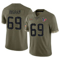 tocy H.Texans #69 Ed Ingram Player Olive Salute To Service Limited Stitched Jerseys