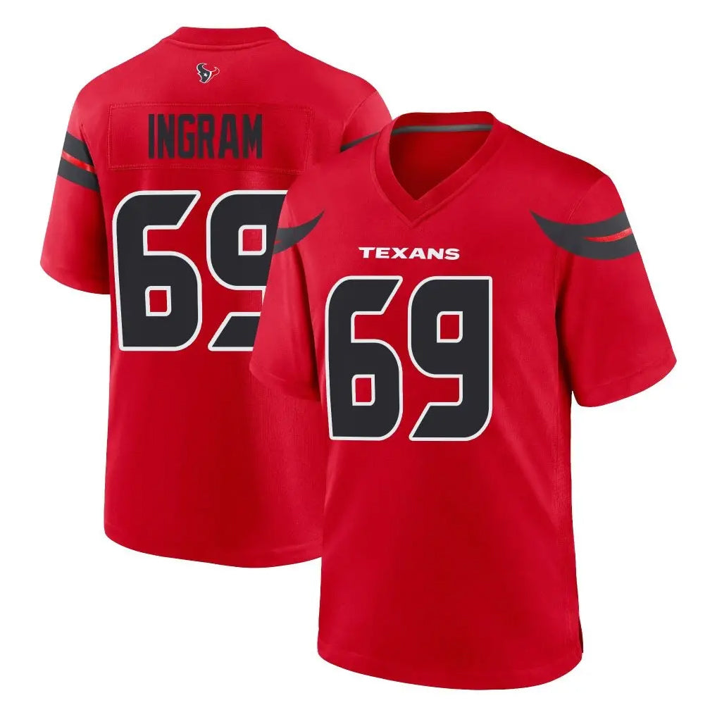 tocy H.Texans #69 Ed Ingram Player Red Alternate Home Game Stitched Jerseys