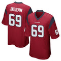 tocy H.Texans #69 Ed Ingram Player Red Home Game Stitched Jerseys