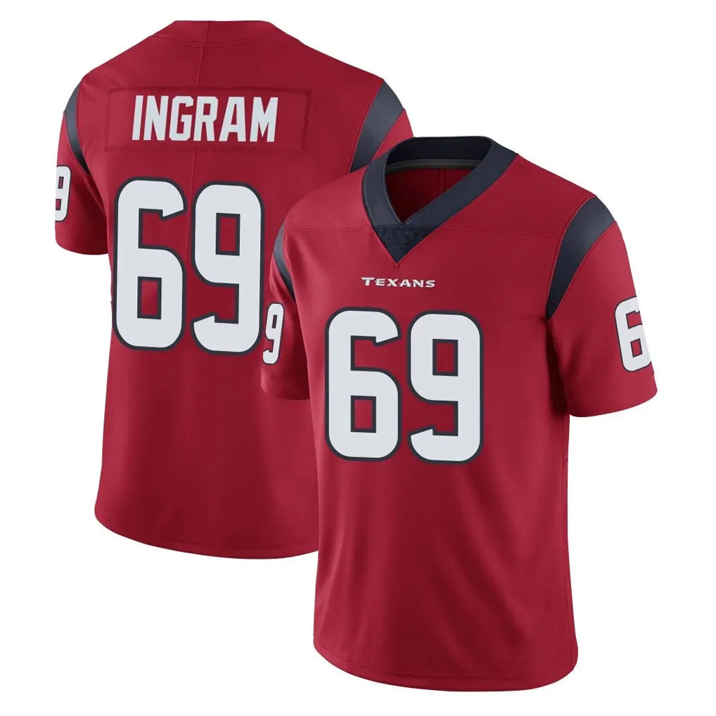 tocy H.Texans #69 Ed Ingram Player Red Limited Vapor Untouchable Home Game Stitched Jerseys