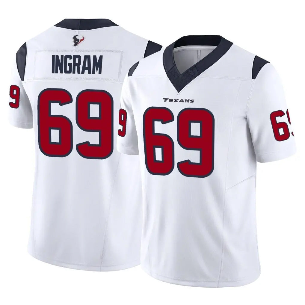tocy H.Texans #69 Ed Ingram Player White Limited Vapor F.U.S.E. Home Game Stitched Jerseys