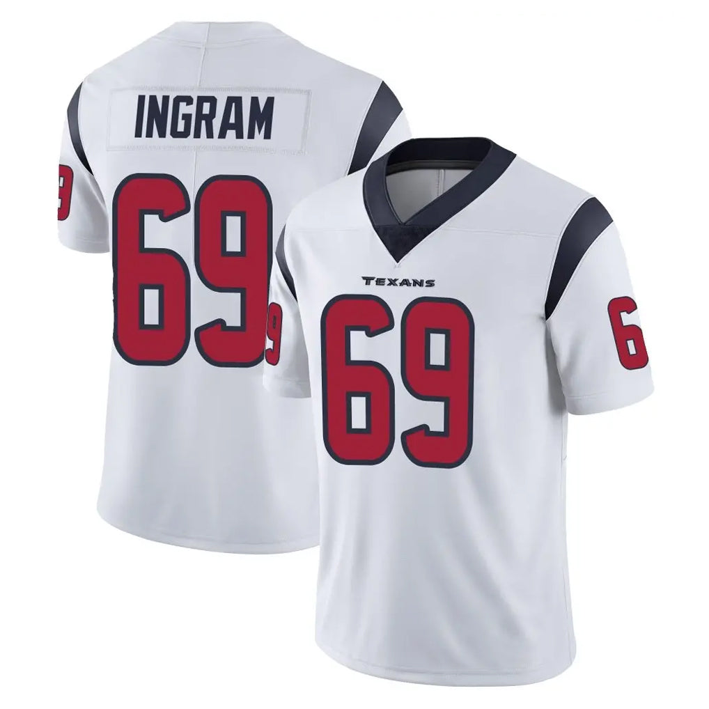 tocy H.Texans #69 Ed Ingram Player White Limited Vapor Untouchable Home Game Stitched Jerseys