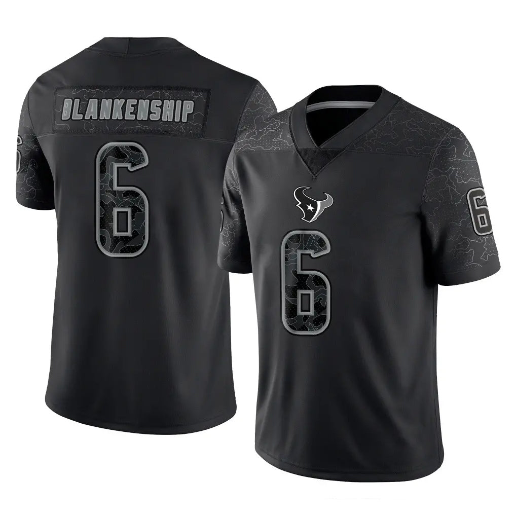 tocy H.Texans #6 Reed Blankenship Player Black Reflective Limited Game Stitched Jerseys