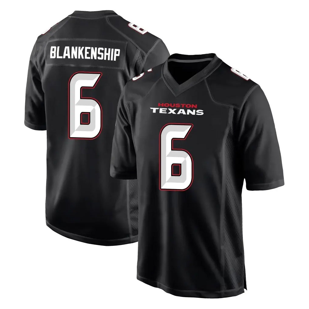 tocy H.Texans #6 Reed Blankenship Player Carbon Black Fashion Home Game Stitched Jerseys