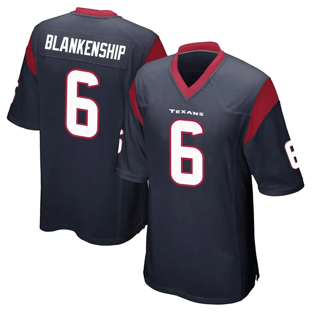 tocy H.Texans #6 Reed Blankenship Player Navy Home Game Stitched Jerseys