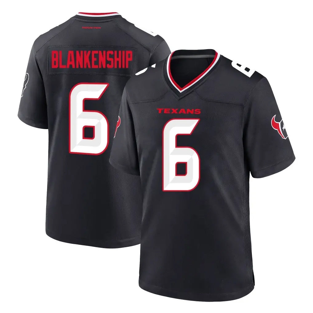 tocy H.Texans #6 Reed Blankenship Player Navy Team Home Game Stitched Jerseys