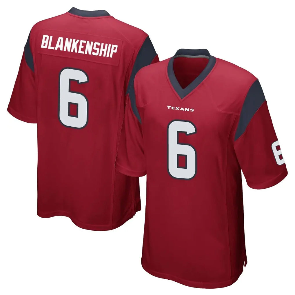 tocy H.Texans #6 Reed Blankenship Player Red Home Game Stitched Jerseys