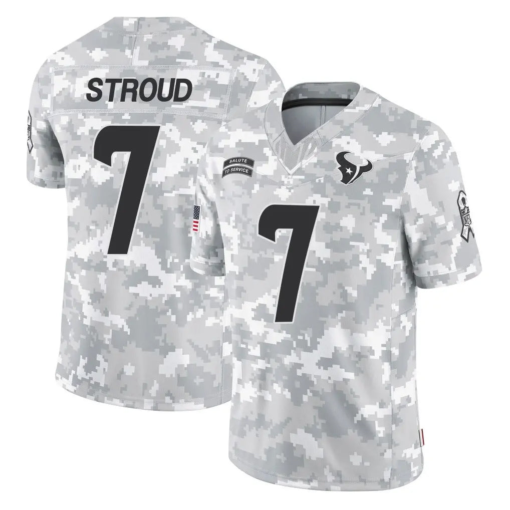 tocy H.Texans #7 CJ Stroud Player Arctic Camo Salute To Service Limited Game Stitched Jerseys