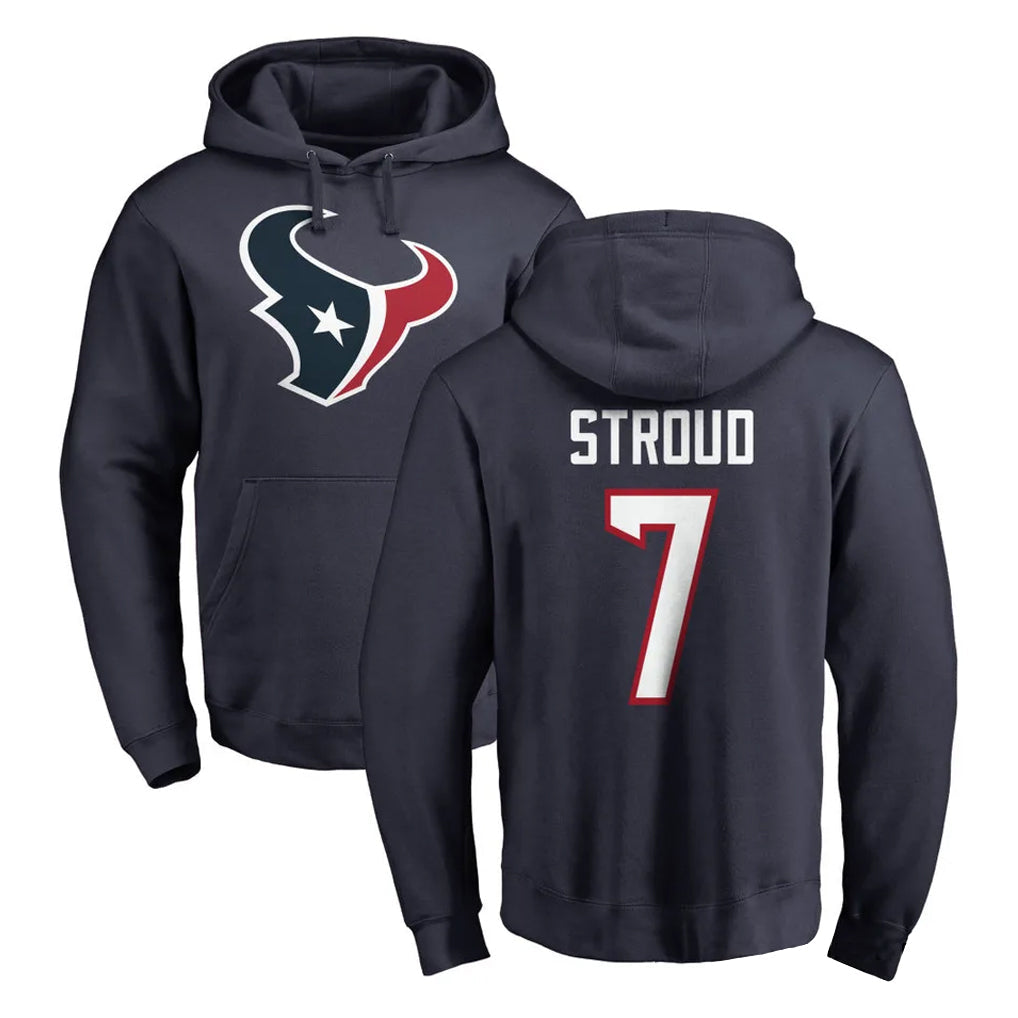 tocy H.Texans #7 CJ Stroud Player Navy Pro Line Pullover Hoodie Limited Game Stitched Jerseys