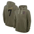 tocy H.Texans #7 CJ Stroud Player Olive Salute to Service Pullover Hoodies Limited Stitched Jerseys