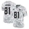 tocy H.Texans #81 Jayden Higgins Player Arctic Camo Salute To Service Limited Game Stitched Jerseys