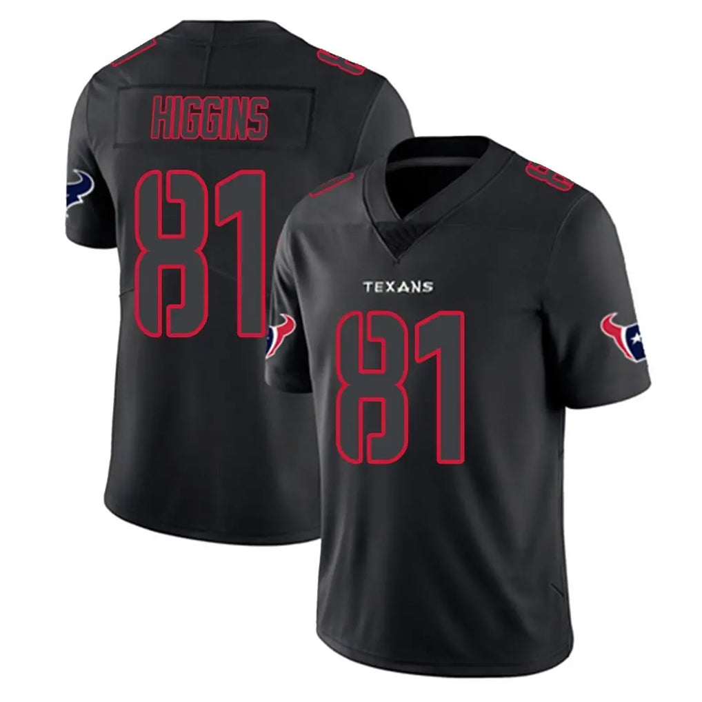 tocy H.Texans #81 Jayden Higgins Player Black Impact Limited Game Stitched Jerseys