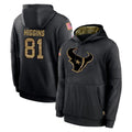 tocy H.Texans #81 Jayden Higgins Player Black Salute to Service Hoodies Limited Game Stitched Jerseys