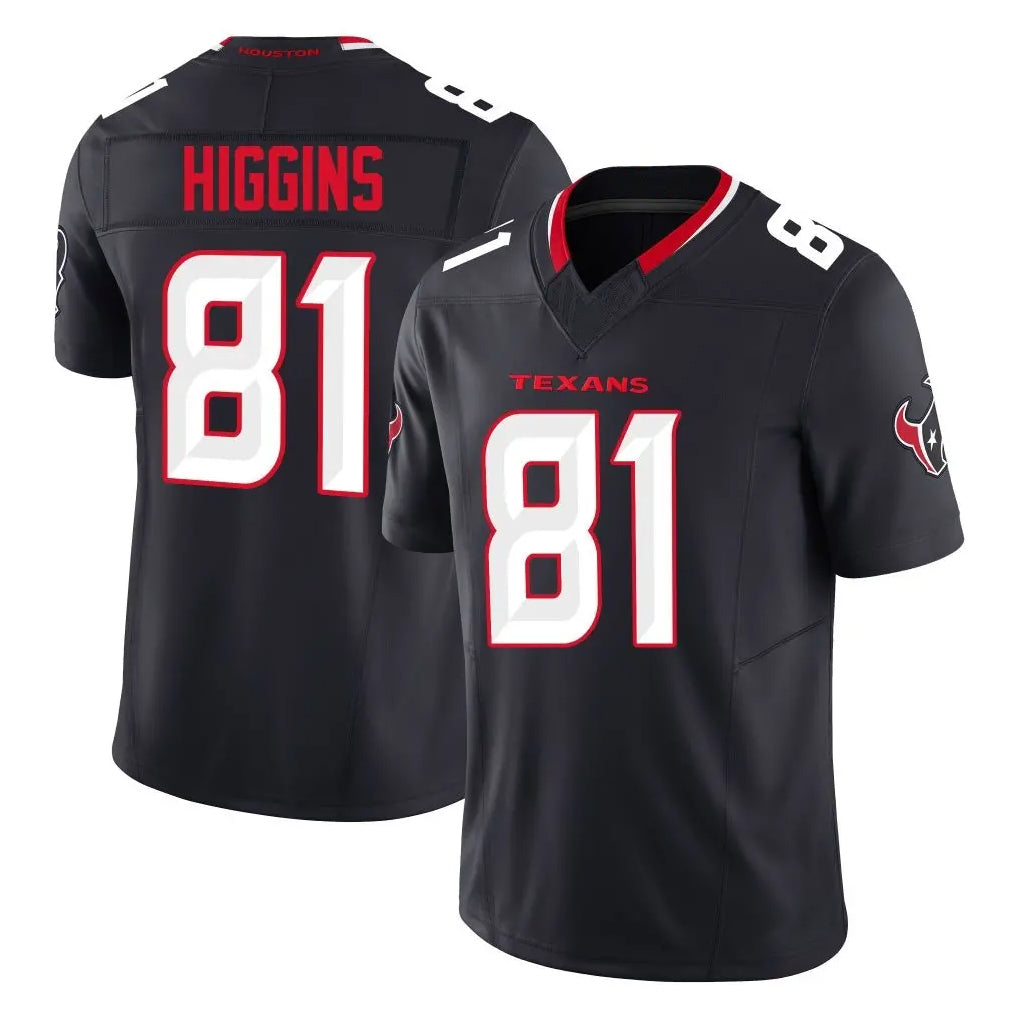 tocy H.Texans #81 Jayden Higgins Player Navy Limited Alternate Vapor F.U.S.E. Home Game Stitched Jerseys
