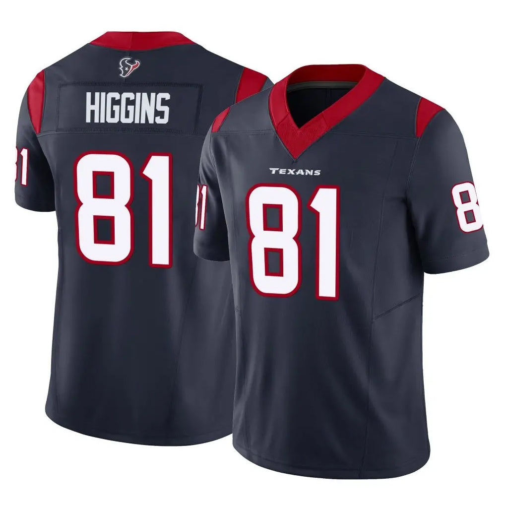 tocy H.Texans #81 Jayden Higgins Player Navy Limited Vapor F.U.S.E. Home Game Stitched Jerseys