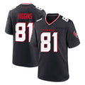tocy H.Texans #81 Jayden Higgins Player Navy Team Home Game Stitched Jerseys