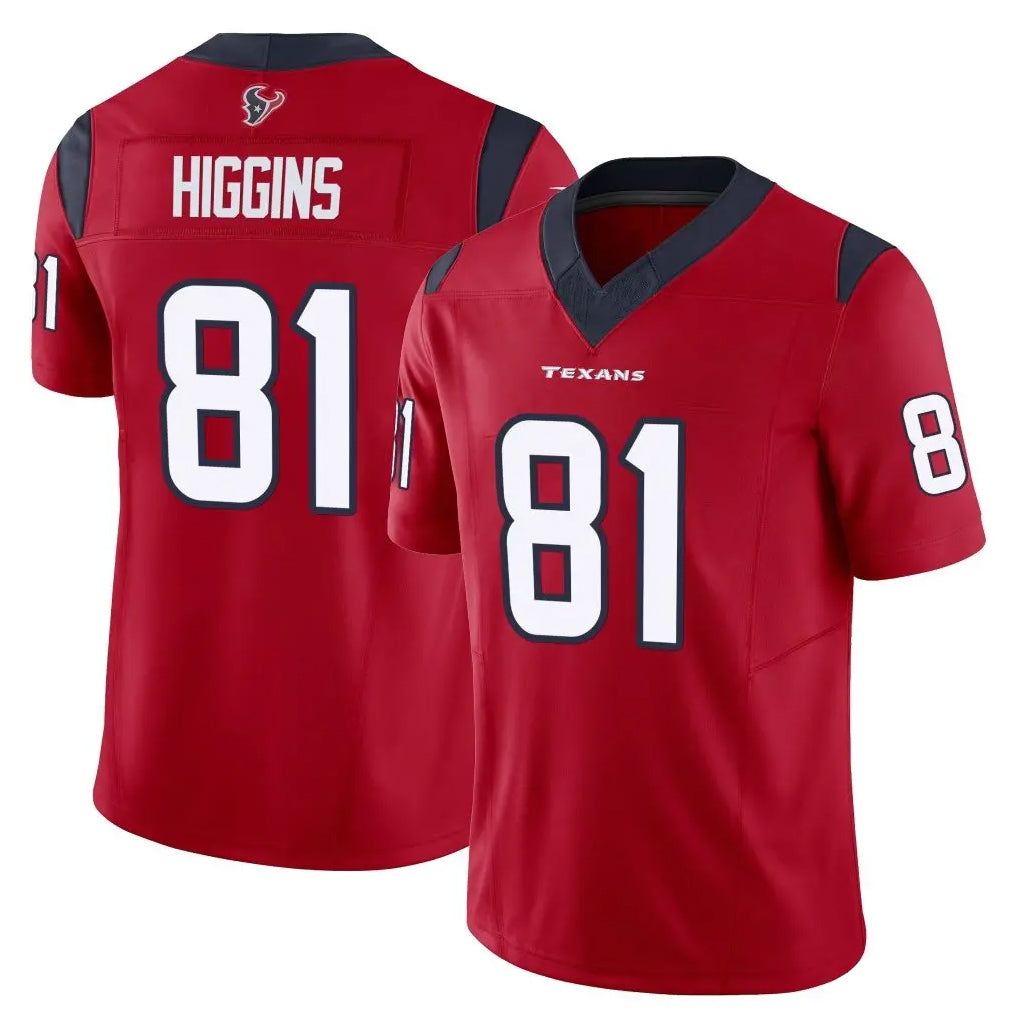 tocy H.Texans #81 Jayden Higgins Player Red Limited Vapor F.U.S.E. Home Game Stitched Jerseys