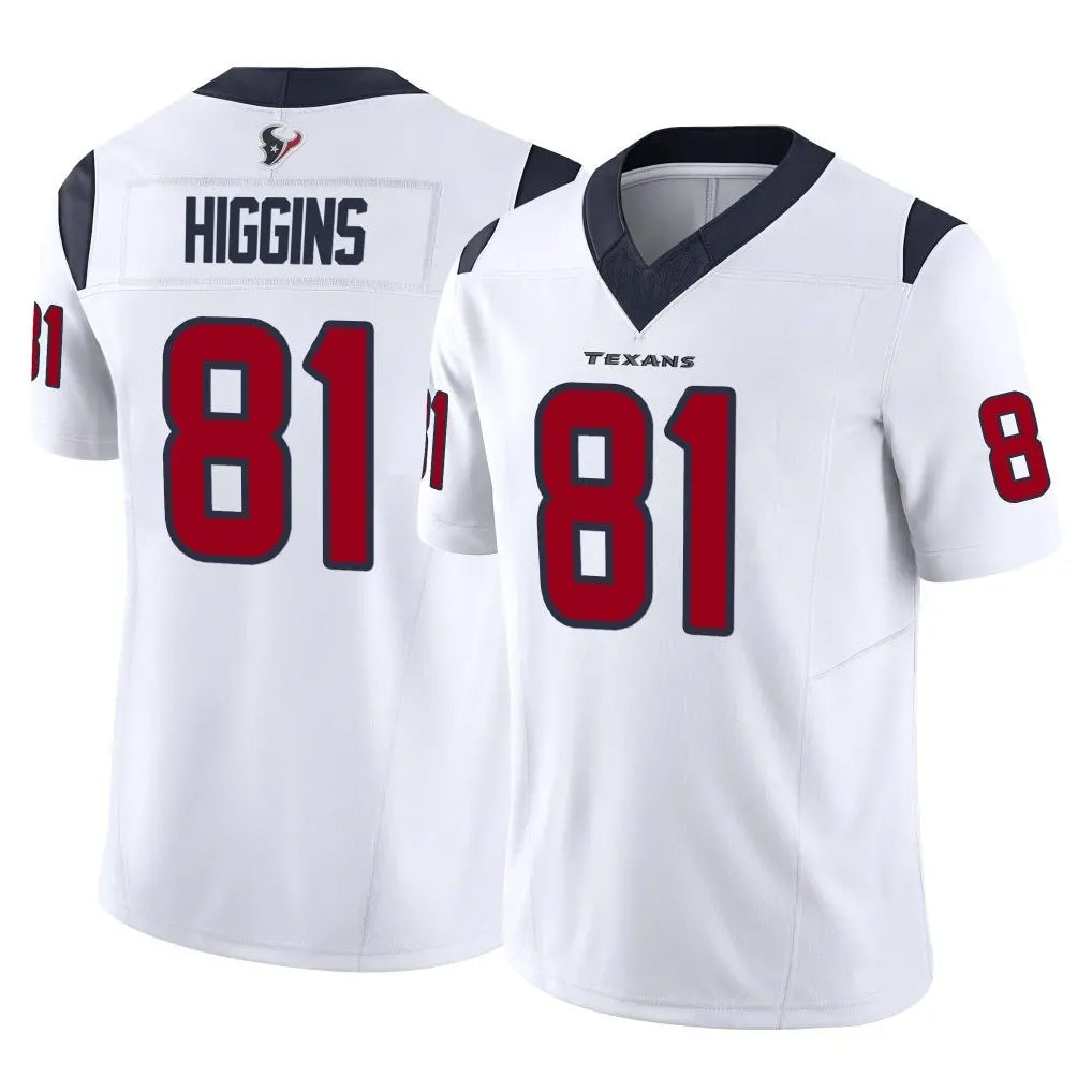 tocy H.Texans #81 Jayden Higgins Player White Limited Vapor F.U.S.E. Home Game Stitched Jerseys