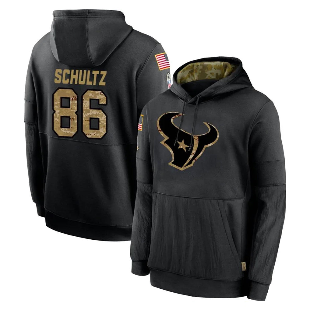 tocy H.Texans #86 Dalton Schultz Player Black Salute to Service Hoodies Limited Game Stitched Jerseys