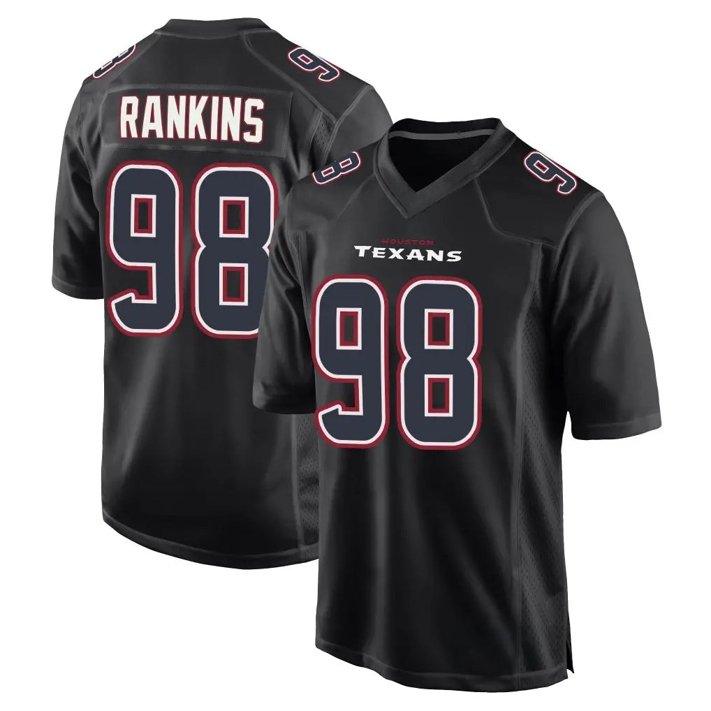 tocy H.Texans #98 Sheldon Rankins Player Black Fashion Home Game Stitched Jerseys