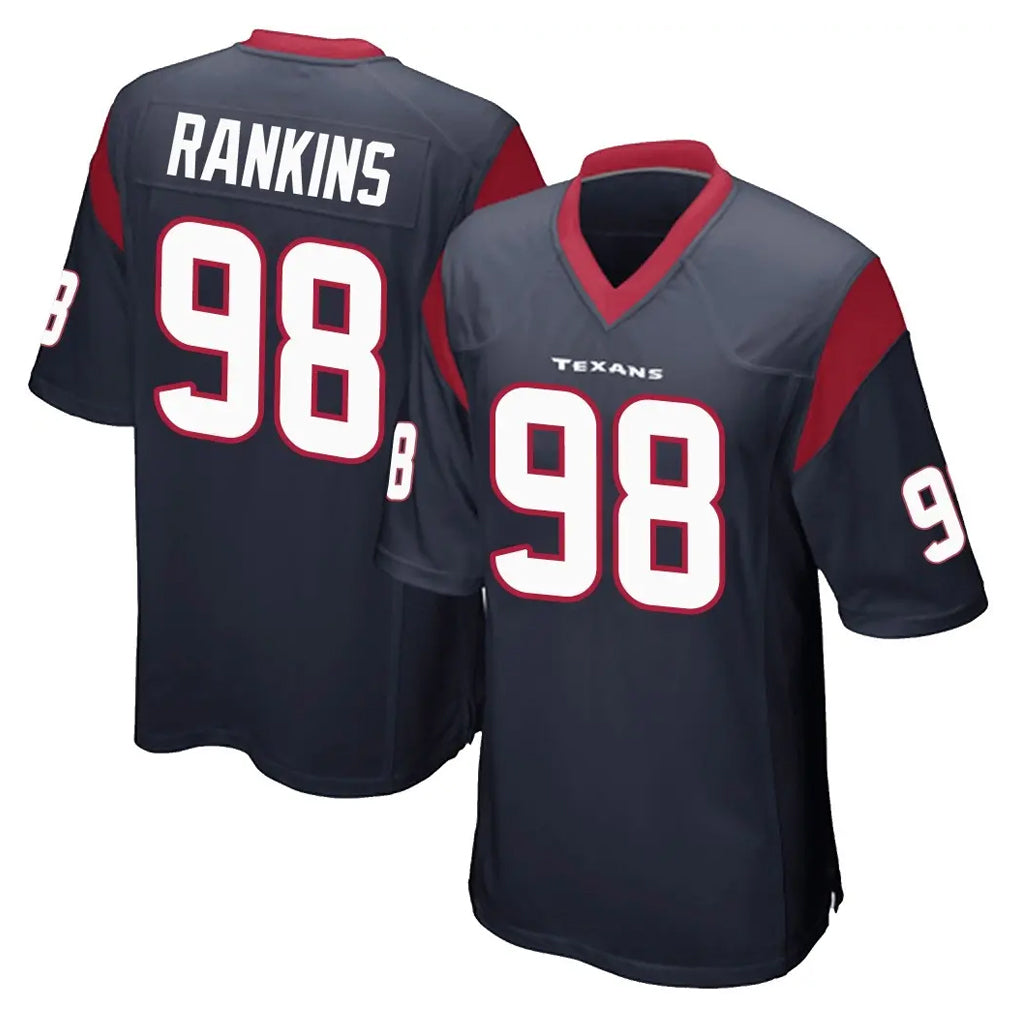 tocy H.Texans #98 Sheldon Rankins Player Navy Home Game Stitched Jerseys