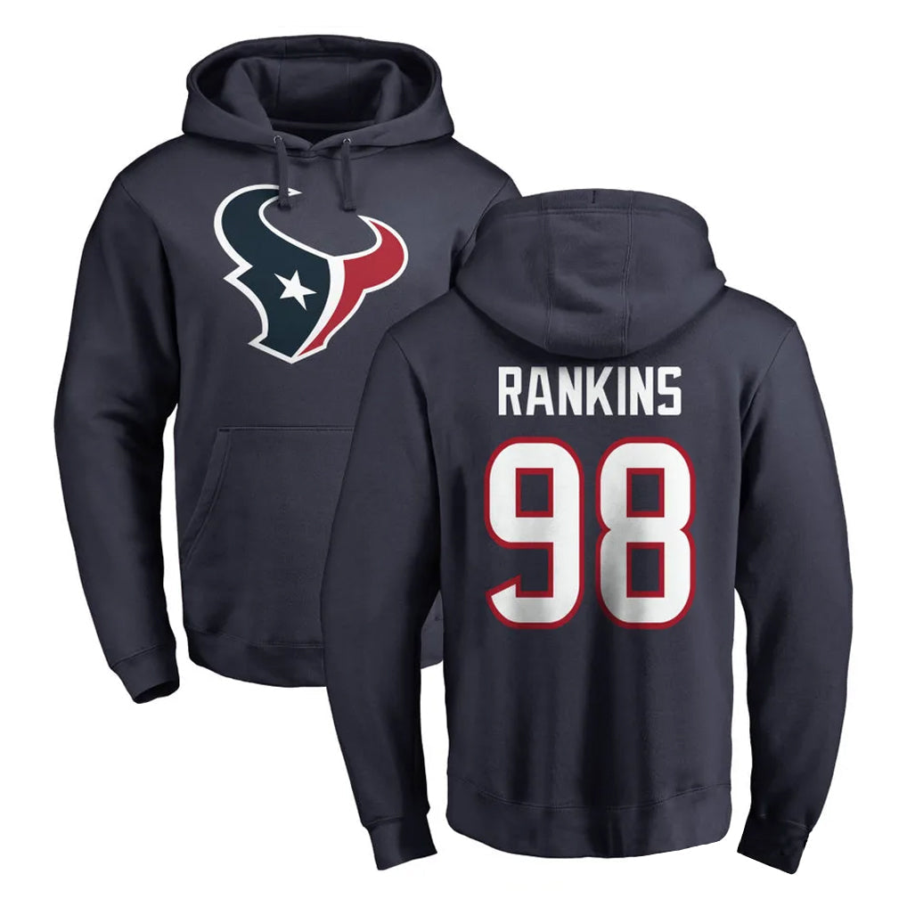 tocy H.Texans #98 Sheldon Rankins Player Navy Pro Line Pullover Hoodie Limited Game Stitched Jerseys