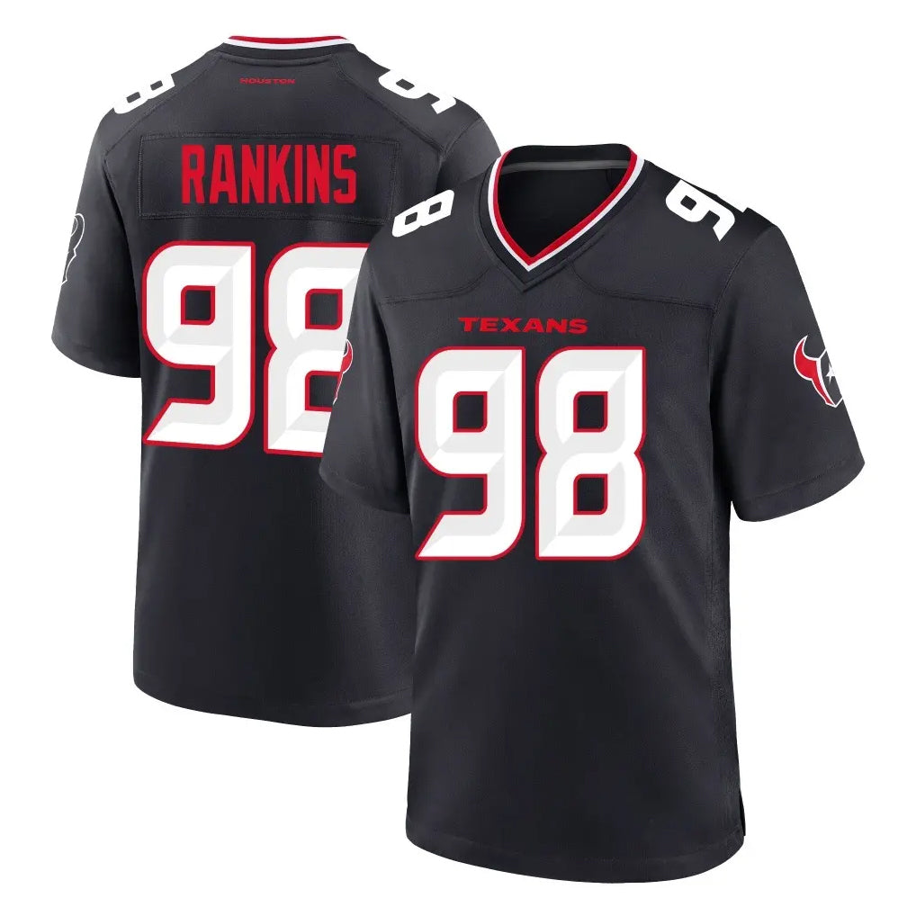 tocy H.Texans #98 Sheldon Rankins Player Navy Team Home Game Stitched Jerseys