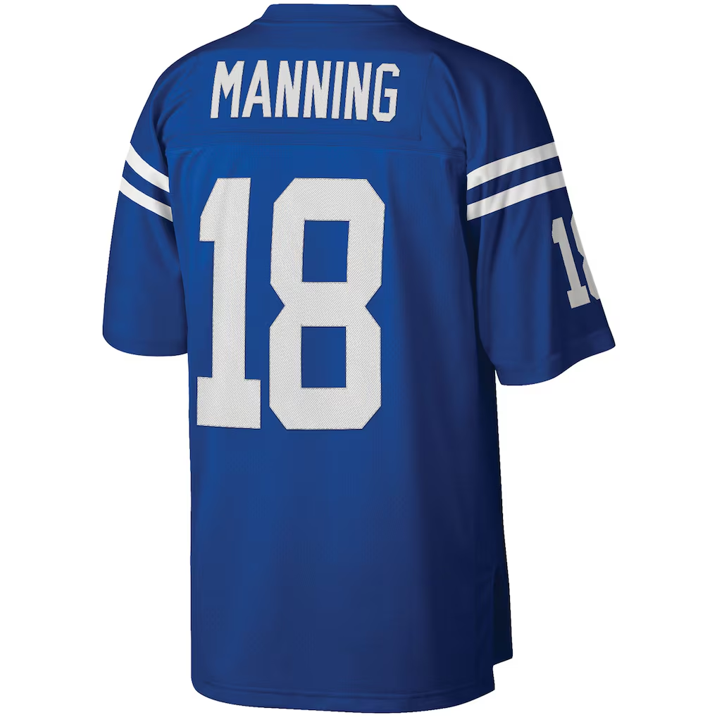 tocy IN.Colts #18 Peyton Manning Mitchell & Ness Royal Big & Tall 1998 Retired Player Replica Stitched Puhic  Jersey