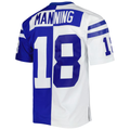 tocy IN.Colts #18 Peyton Manning Mitchell & Ness Royal White 1998 Split Legacy Replica Stitched Puhic Jersey