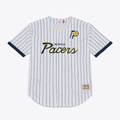 tocy I.Pacers Mitchell & Ness White Head Coach Pinstripe Mesh Full-Button Baseball Jerseys