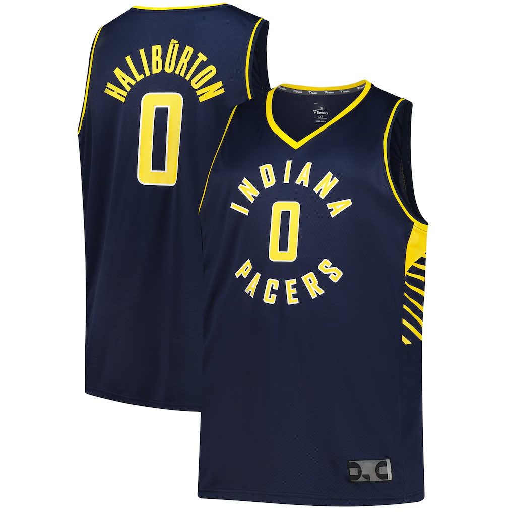 tocy I.Pacers #0 Tyrese Haliburton  Navy Big & Tall Fast Break Jerseys - Icon Edition