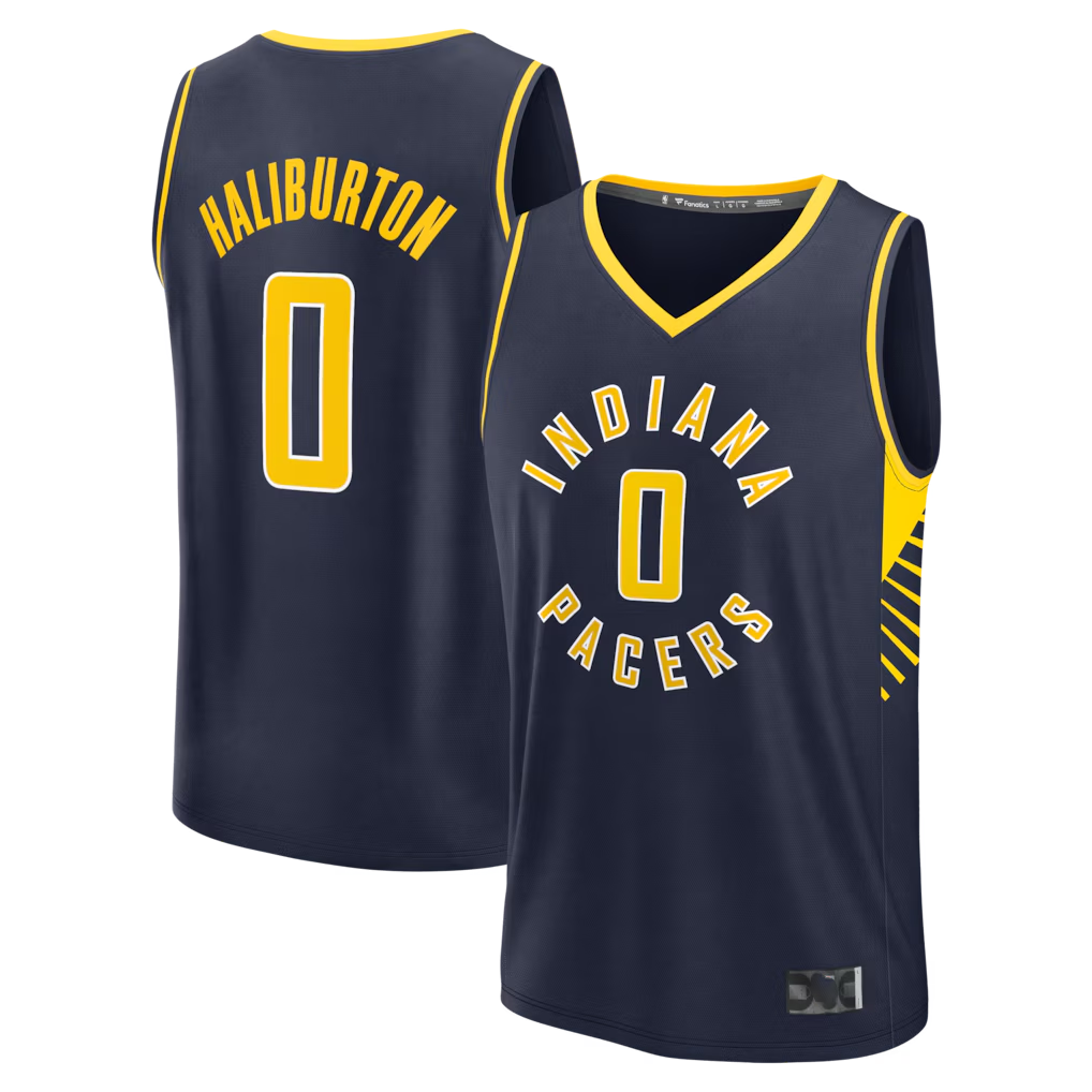 tocy I.Pacers #0 Tyrese Haliburton  Navy Fast Break Replica Jerseys - Icon Edition