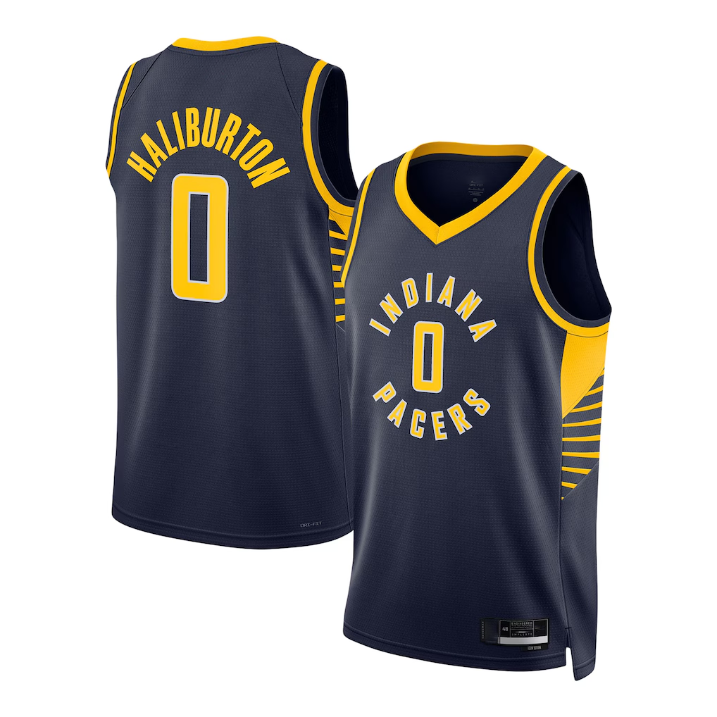 tocy I.Pacers #0 Tyrese Haliburton Navy Swingman Jerseys - Icon Edition