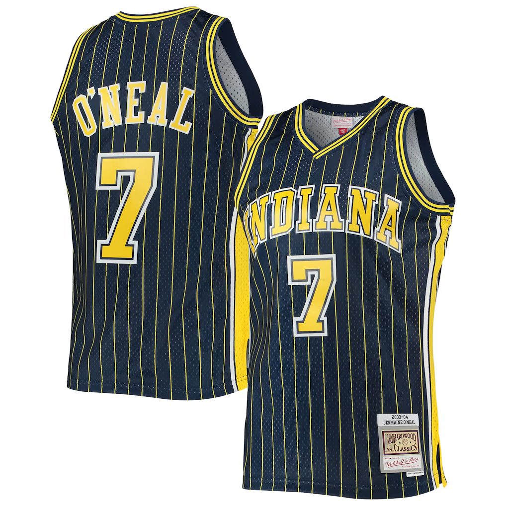 tocy I.Pacers #7 Jermaine O'Neal Mitchell & Ness Navy 200304 Hardwood Classics Swingman Jerseys