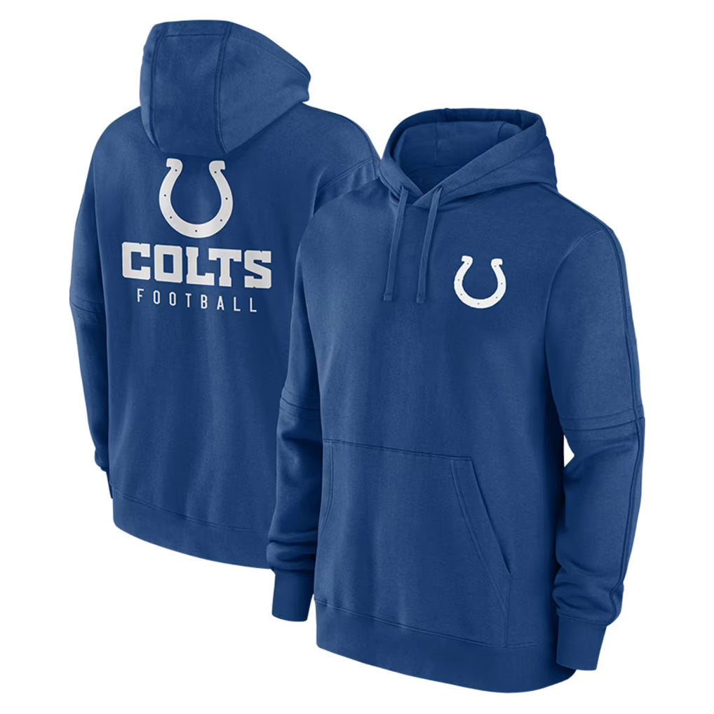 tocy IN.Colts Blue Sideline Club Fleece Long Sleeve Hoodie Limited Blank Player Stitched Jerseys