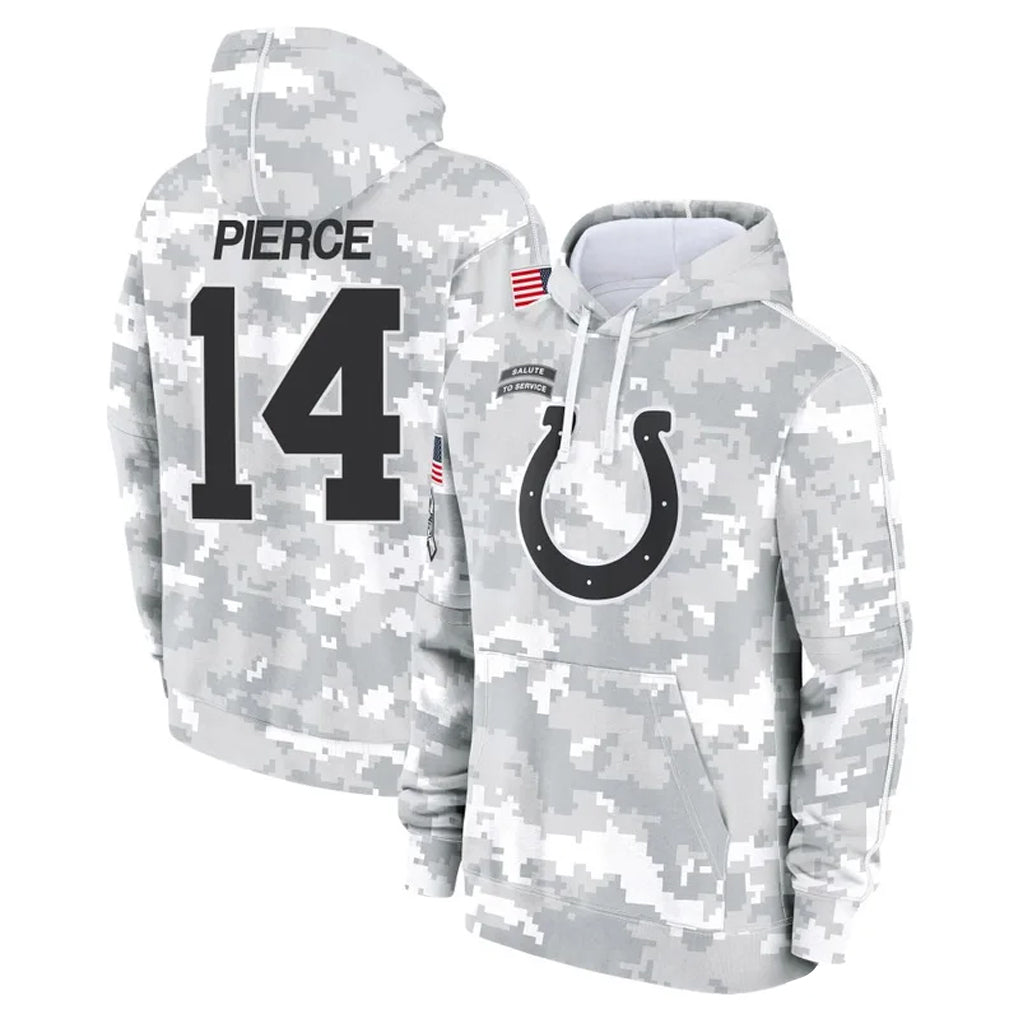 tocy IN.Colts #14 Alec Pierce Player Arctic Camo Salute to Service Hoodies Limited Game Stitched Jerseys