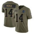tocy IN.Colts #14 Alec Pierce Player Olive 2025 Salute To Service Limited Game Stitched Jerseys