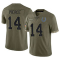 tocy IN.Colts #14 Alec Pierce Player Olive Salute To Service Limited Stitched Jerseys
